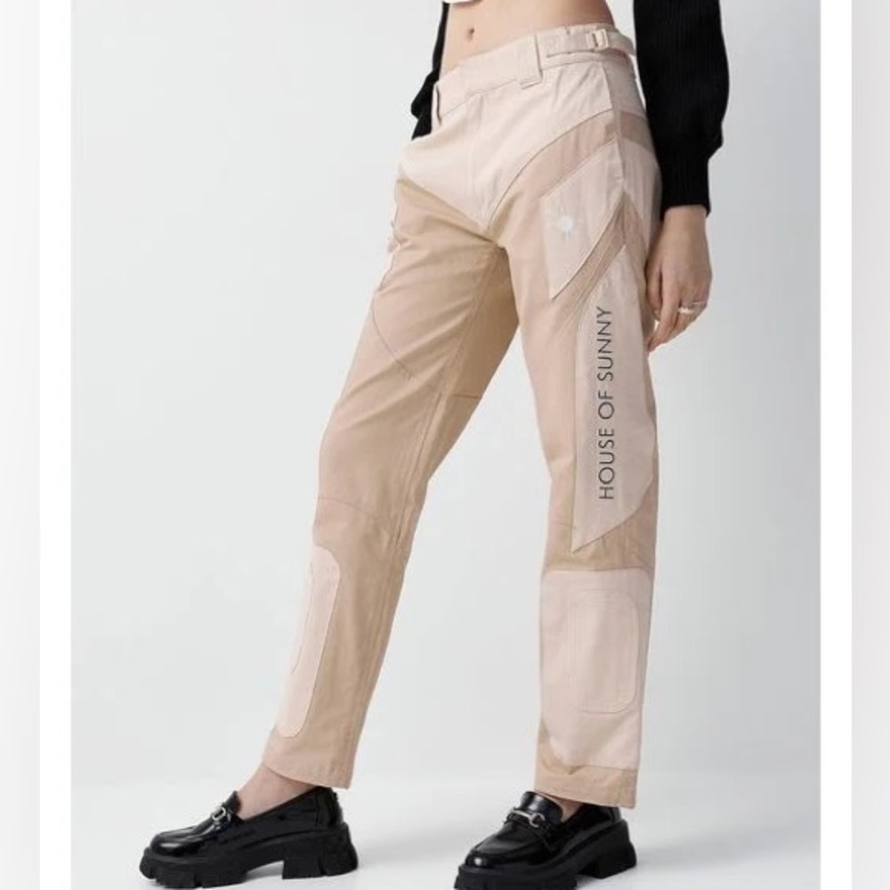 House of Sunny Beige Cargo Biker Pant - Picture 3 of 5